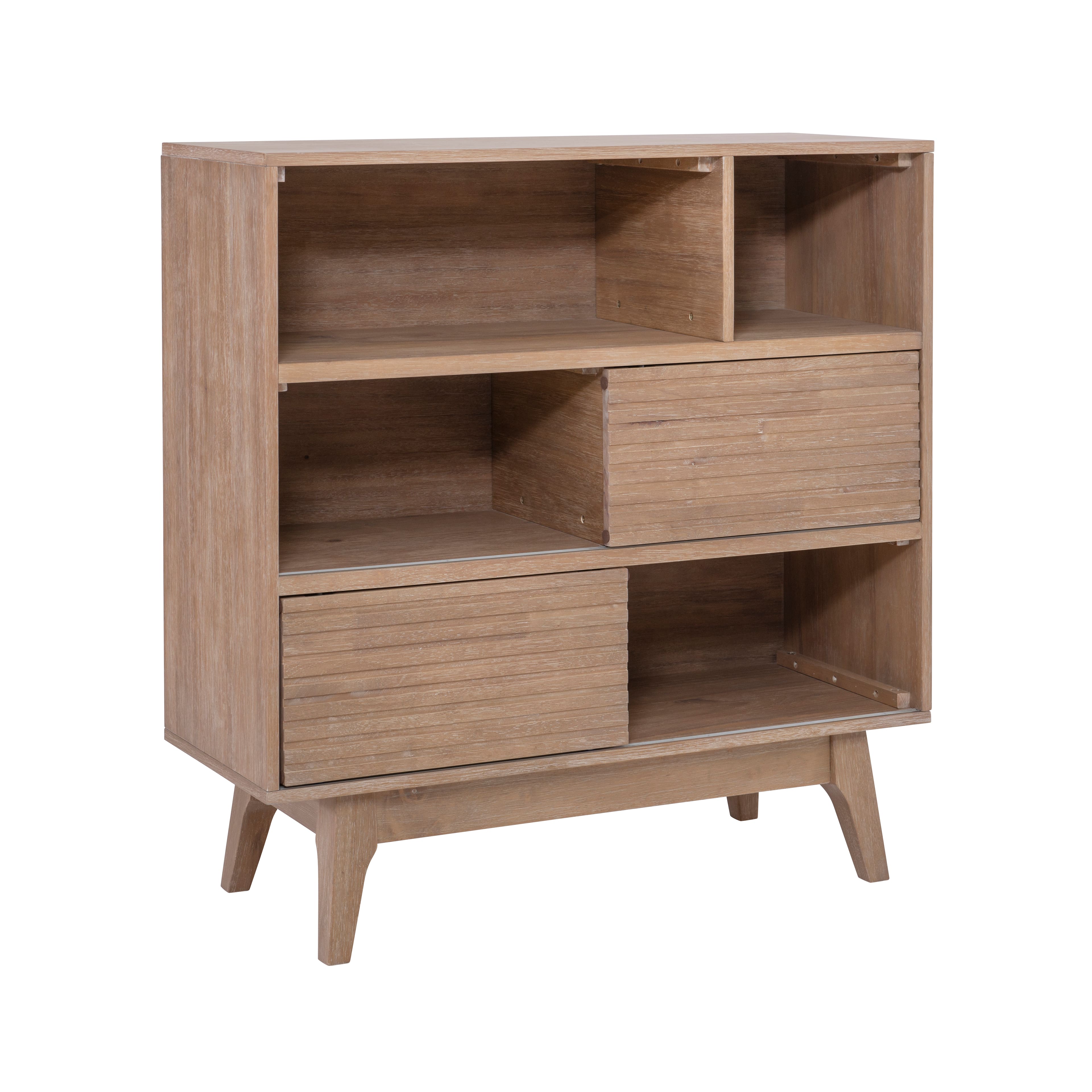Front. Linon Home Décor - Rosita Three-Shelf Bookcase - Natural.
