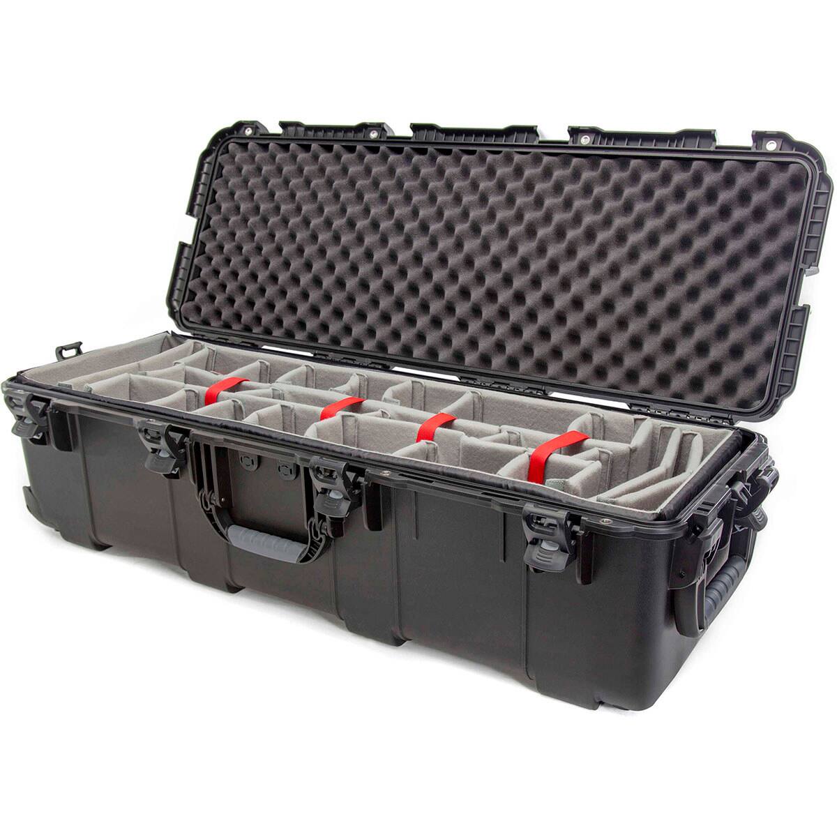 Front. NANUK - Nanuk 988 Wheeled Waterproof Hard Case with Padded Divider, Black.