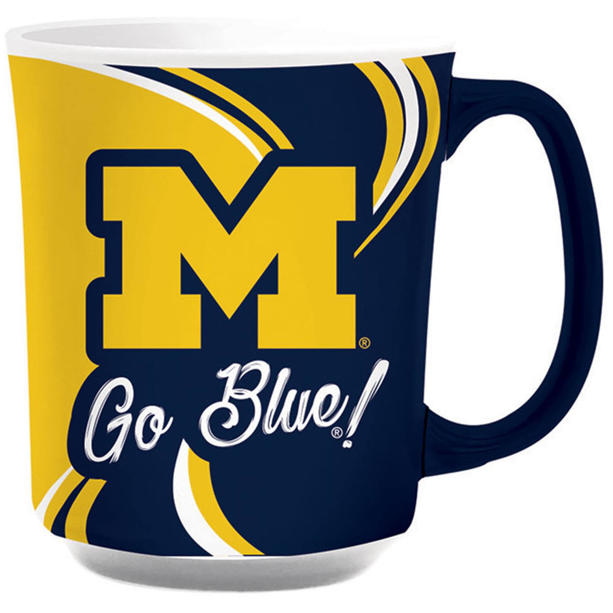 Alt View 1. Evergreen Enterprises - Michigan Wolverines 14oz. Ceramic Mug with Matching Box - Multicolor.
