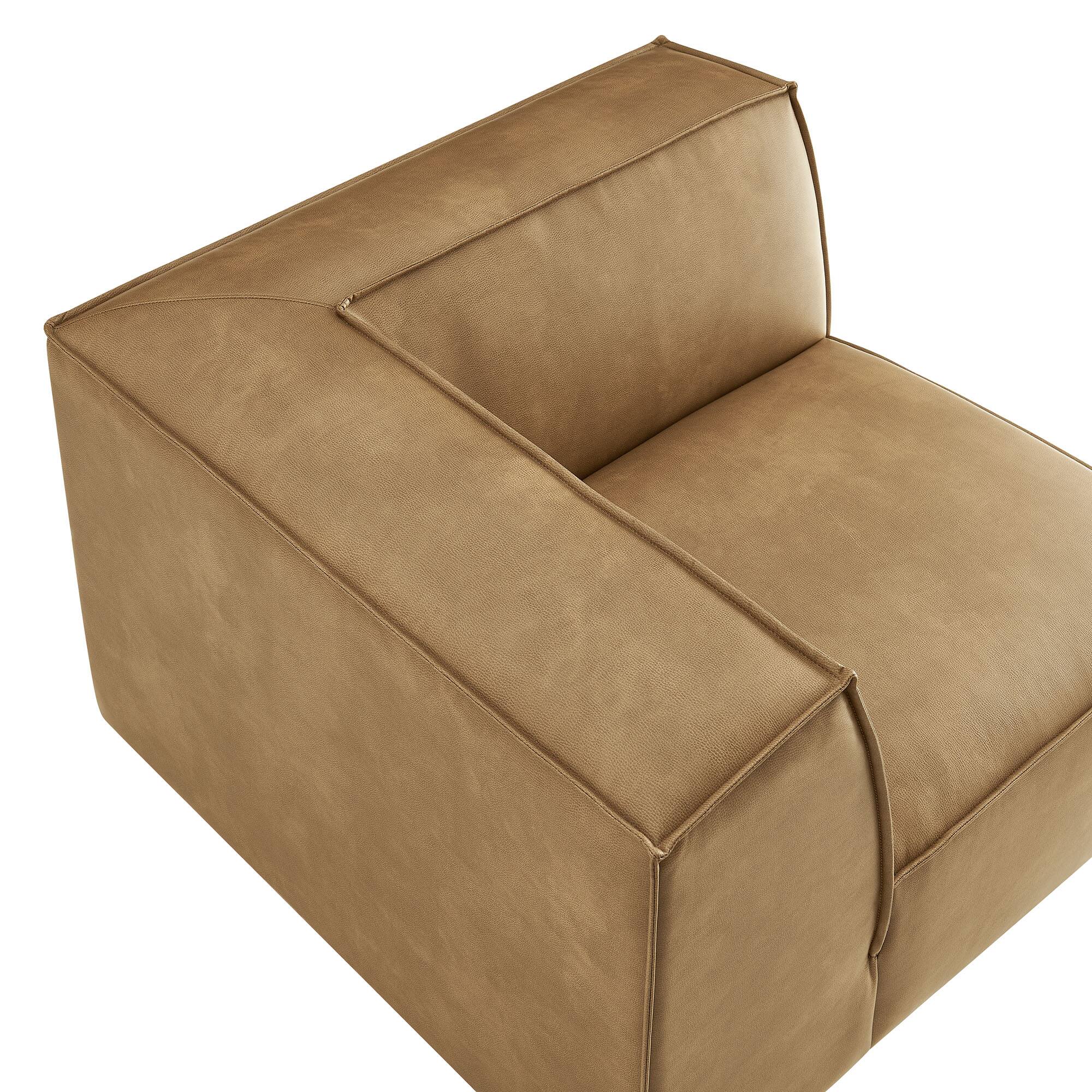 Alt View 6. Modway - Restore Vegan Leather Modular Corner Chair by Modway - Toast.