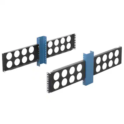 Front. RackSolutions - RackSolutions 3U Conversion Bracket 4-Pack (3in Uprights) - Black.