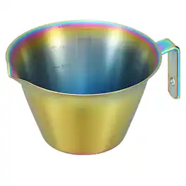 Unique Bargains - 1pc Stainless Steel Espresso Cup with Handle, V-Shaped Mouth Measuring Cup with Scale 3.4oz/100ml - Iridescent