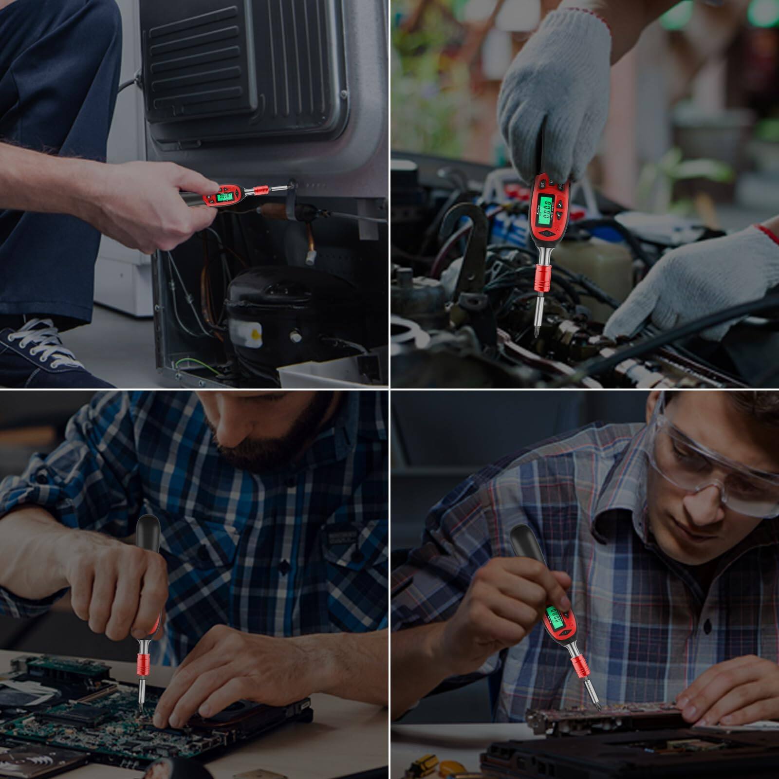 Alt View 6. JETRANSPORT - Digital Torque 0.71-70.8 In-lbs/0.08-8 Nm 1/4'' Drive Inch Pound Electrician With Buzzer & Led Data - Default.