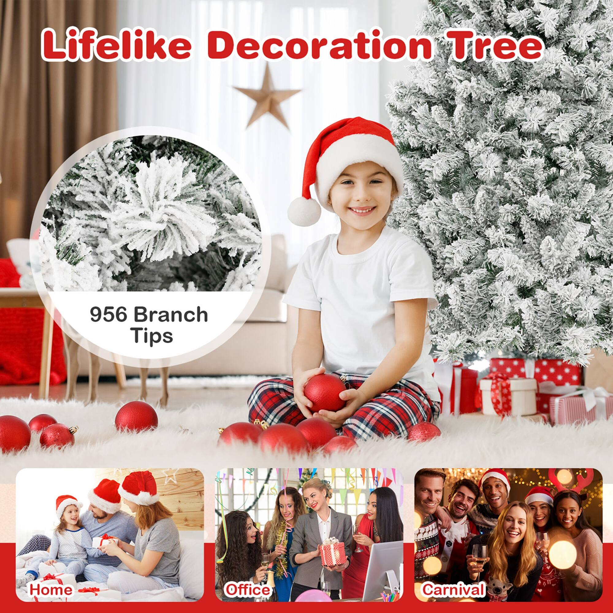 Lifelike Decoration Tree: 956 Branch Tips for Home, Office, and Carnival