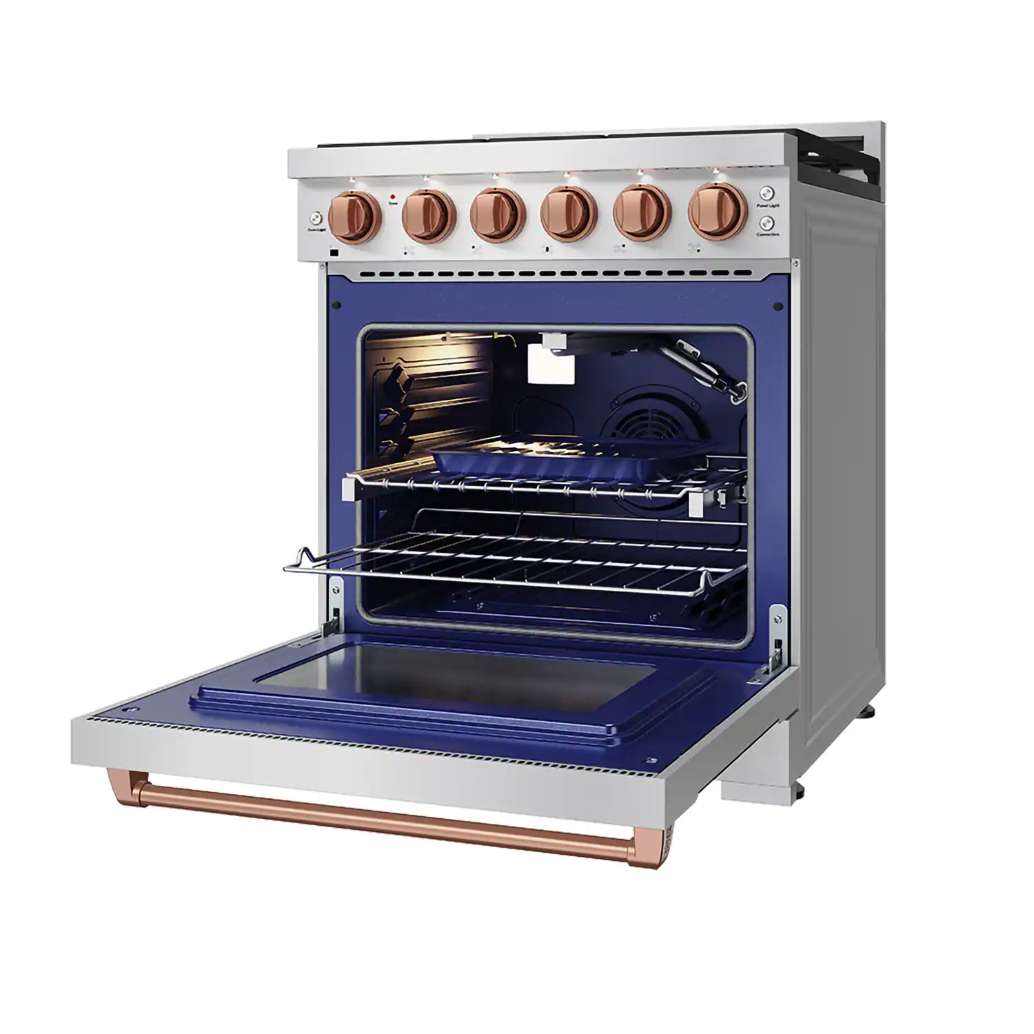 Alt View 7. Thor Kitchen - Gordon Ramsay Series by Thor Kitchen 4.55 Cu. Ft Freestanding Gas Range with Rose Gold Hardware - Stainless Steel.