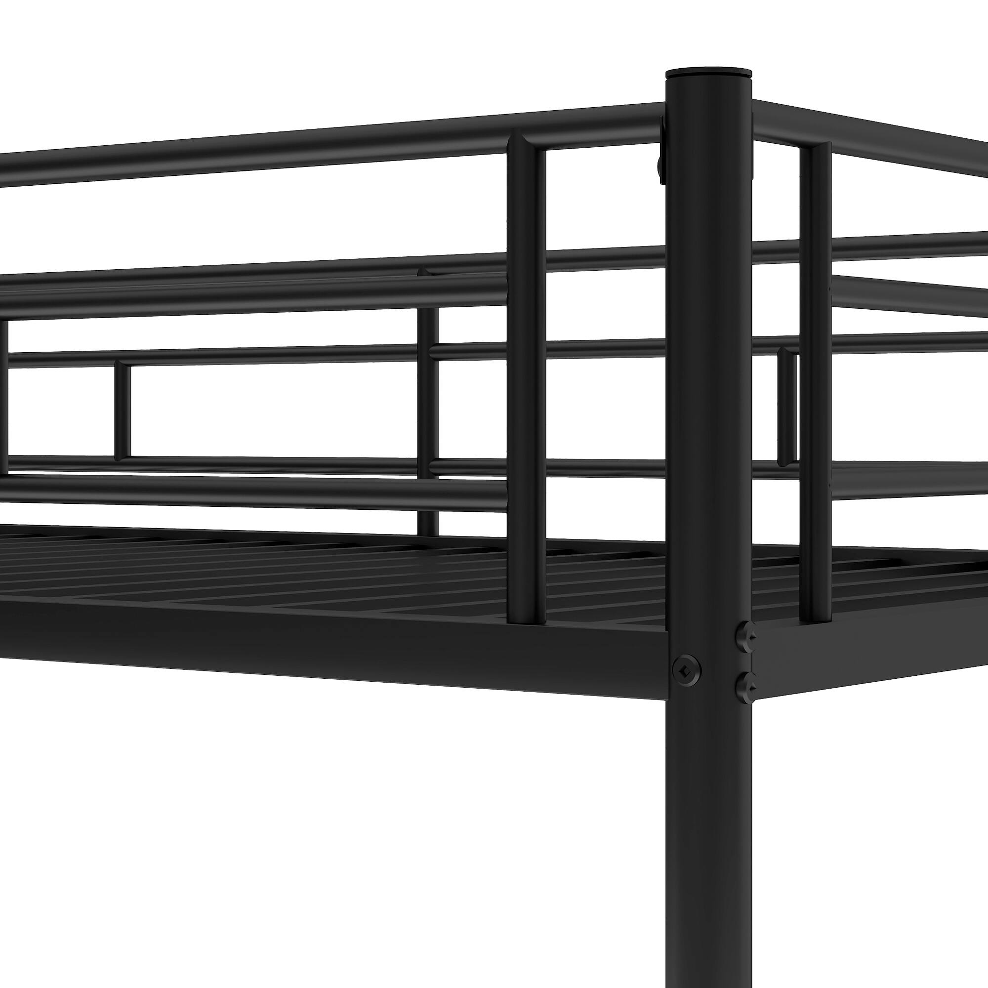 Alt View 8. GOODSILO - Twin over Twin Bunk Bed with Trundle - Black.