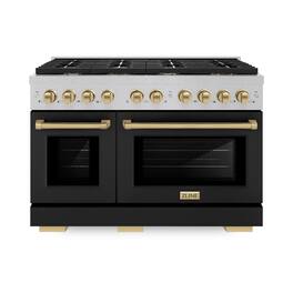 ZLINE - Autograph 48 in. Paramount Dual Fuel Range with Black and Bronze Accents (SDRSZ-BLM-48-CB) - Black