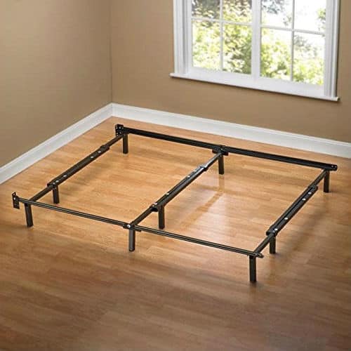 Hivvago - King size 9-Leg Adjustable Metal Bed Frame with Headboard Brackets - Black