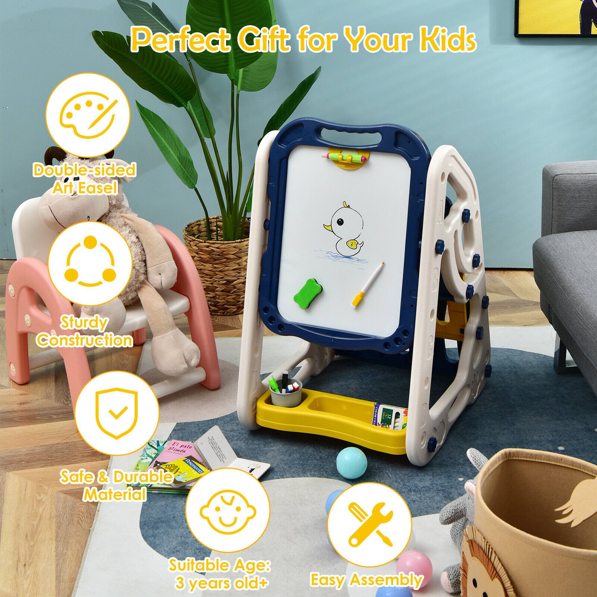 Perfect Gift for Your Kids Double-sided Art Easel Sturdy Construction B pale Fite DATRNND Safe & Durable Material Suitable Age: 3 years old+ Easy Assembly