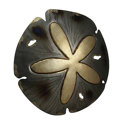 Front. Mayrich Company - 15 Inch Sparkling Glossy Metal Sand Dollar Wall Hanging Sculpture Home Decor - Gold.