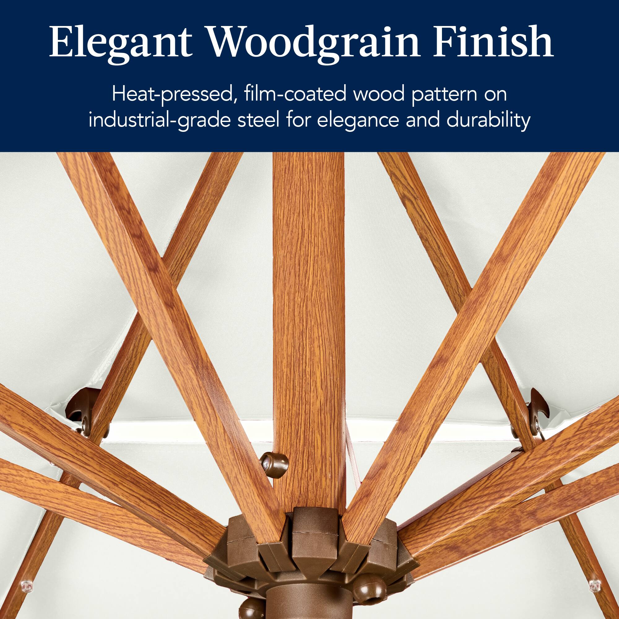 Elegant Woodgrain Finish

Heat-pressed, film-coated wood pattern on industrial-grade steel for elegance and durability.