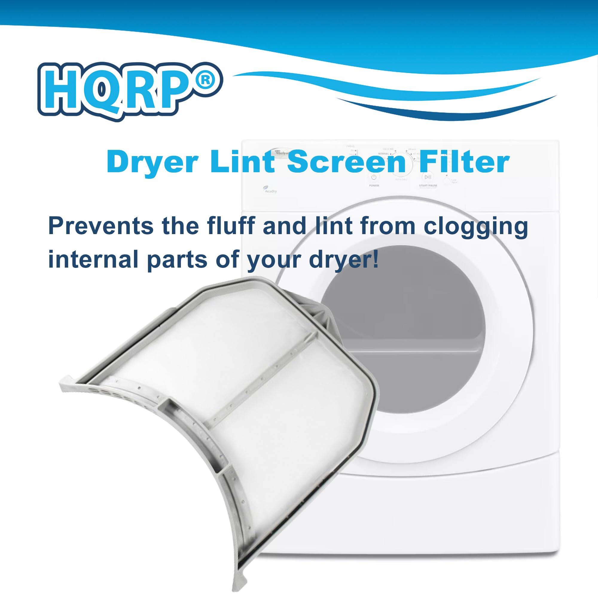 HQRP® Dryer Lint Screen Filter  
Prevents the fluff and lint from clogging internal parts of your dryer!