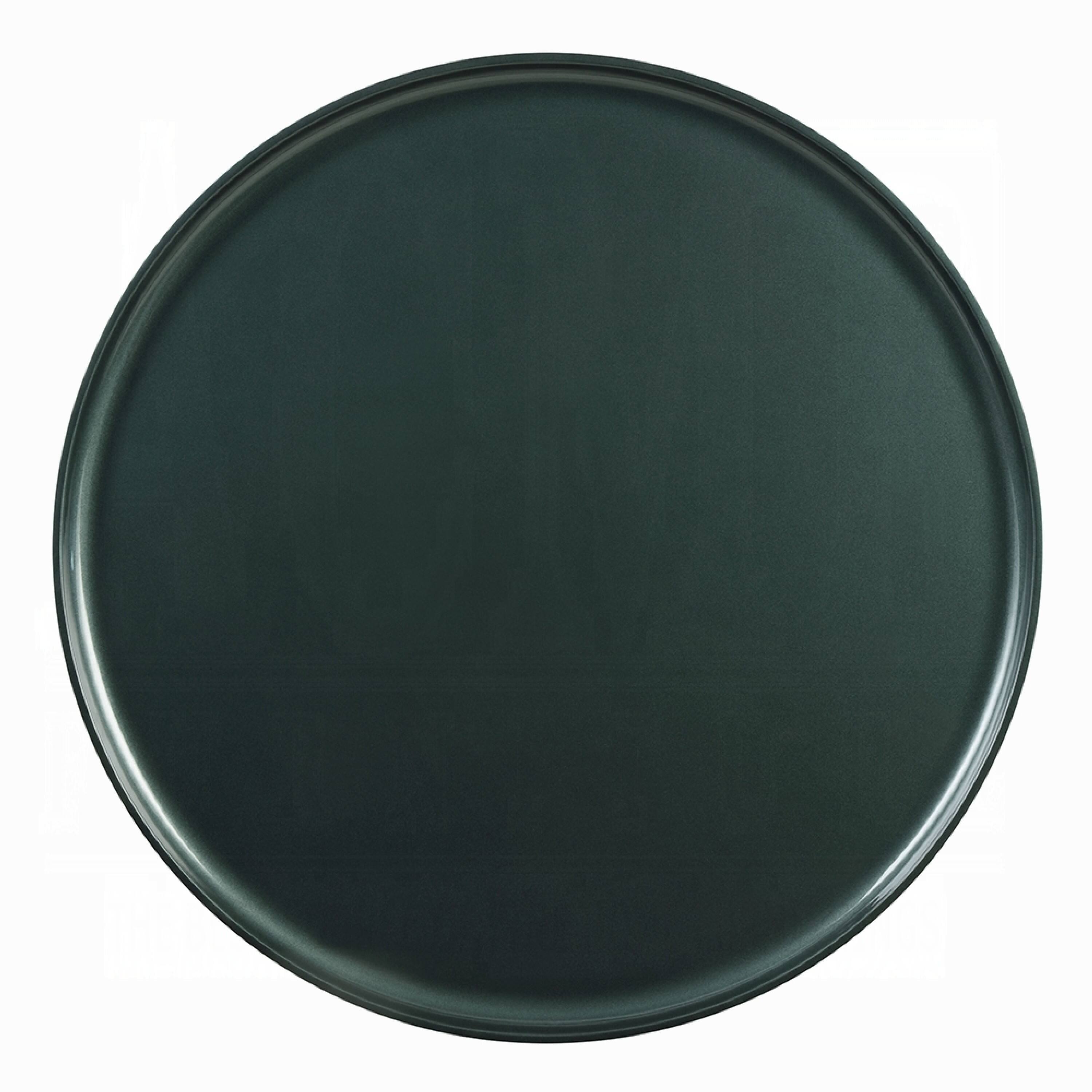 Alt View 3. Manhattan Lane - Lexy Coffee Table, 35 Inch Round Top, Low Profile High Gloss Blackish Green - Blackish Green, Smoked Brown.