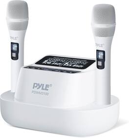 Pyle - Home & Office UHF Wireless Microphone System - 2 USB Rechargeable Handheld Mics