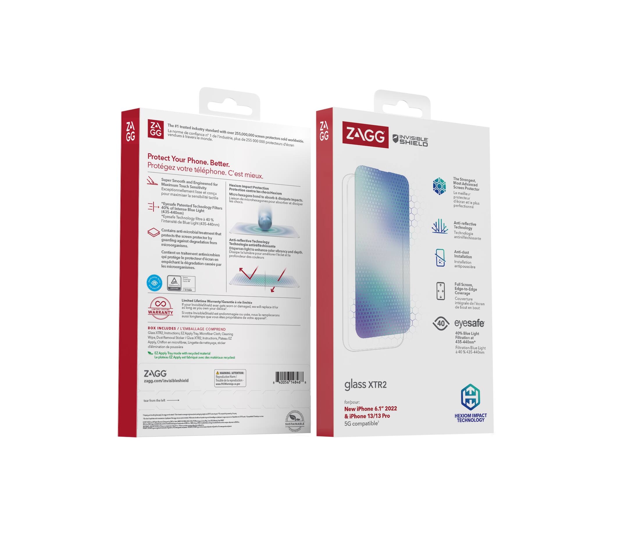 Alt View 12. ZAGG - InvisibleShield Glass XTR2 Screen Protector for Apple iPhone 14 Pro - Clear.