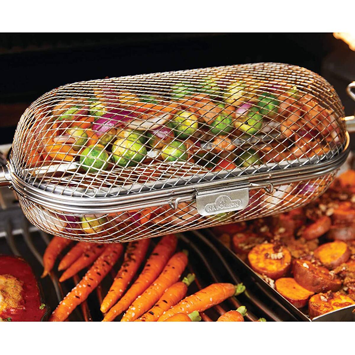 Alt View 6. Napoleon - Rotisserie Grill Basket for Napoleon Outdoor Grills 64000 - Stainless Steel.