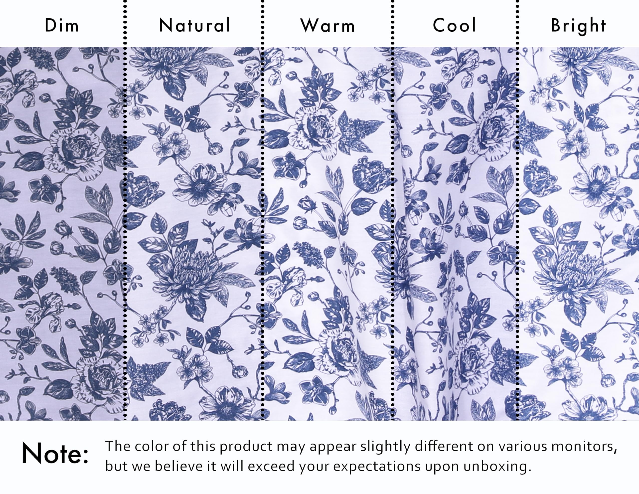 Dim Natural Warm Cool Bright

Note: The color of this product may appear slightly different on various monitors, but we believe it will exceed your expectations upon unboxing.