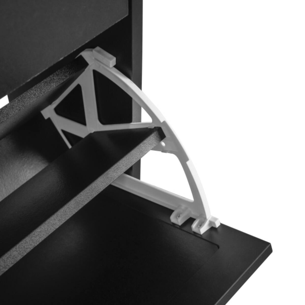 Alt View 1. Halitaa - Slim Rattan Shoe Cabinet with 2 Flip Drawers - 45lb Capacity, Easy Organizer for Entryway Bedroom, Stylish & Durable - Black.