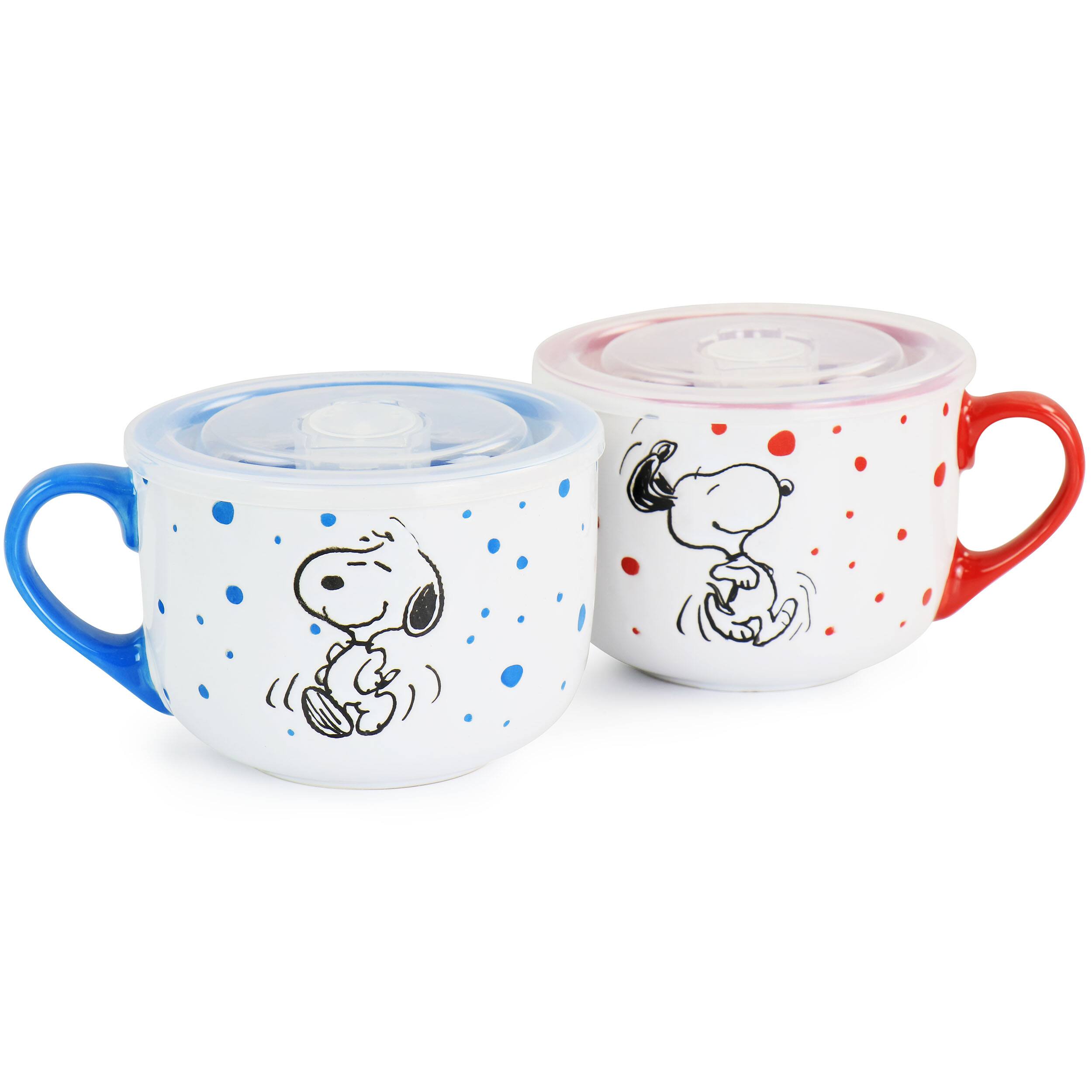 Alt View 2. Peanuts - Peanuts Freckled Joy 25oz Stoneware 4 Piece Soup Cup and Lid Set in Assorted Designs - Assorted.