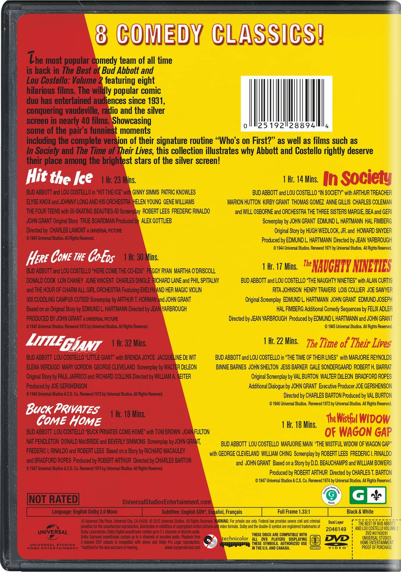 Angle. The Best of Bud Abbott and Lou Costello: Volume 2 [DVD].