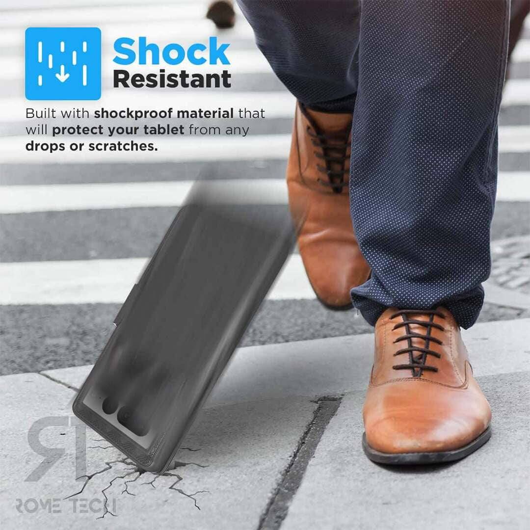 Shock Resistant

Built with shockproof material that will protect your tablet from any drops or scratches.

ROME TECH