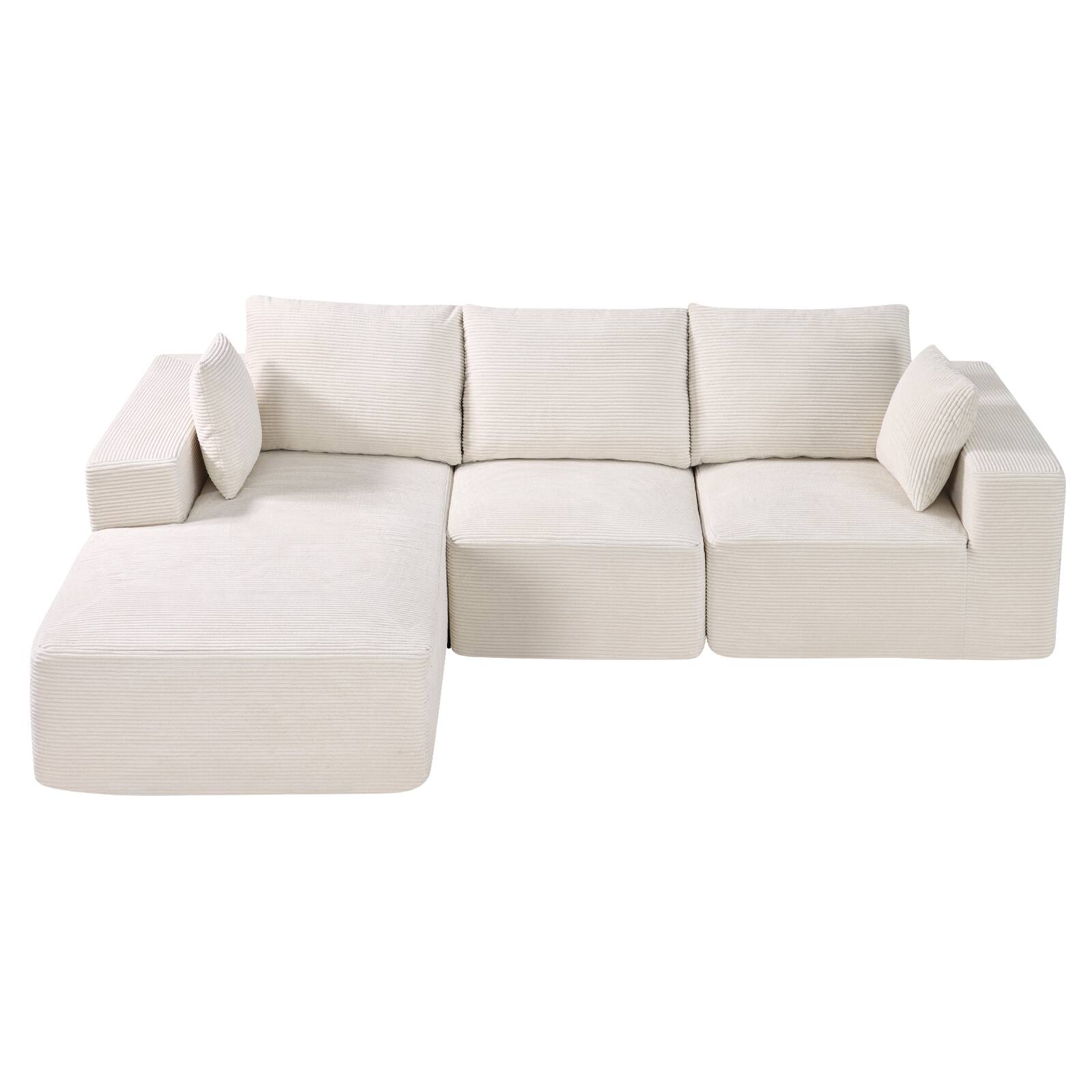 Alt View 5. VEVOR - Modular Sectional Sofa, L Shaped Modular Sofa with Chaise, Cloud Sectional Couch with High Rebound Sponge and Density - Off-white.
