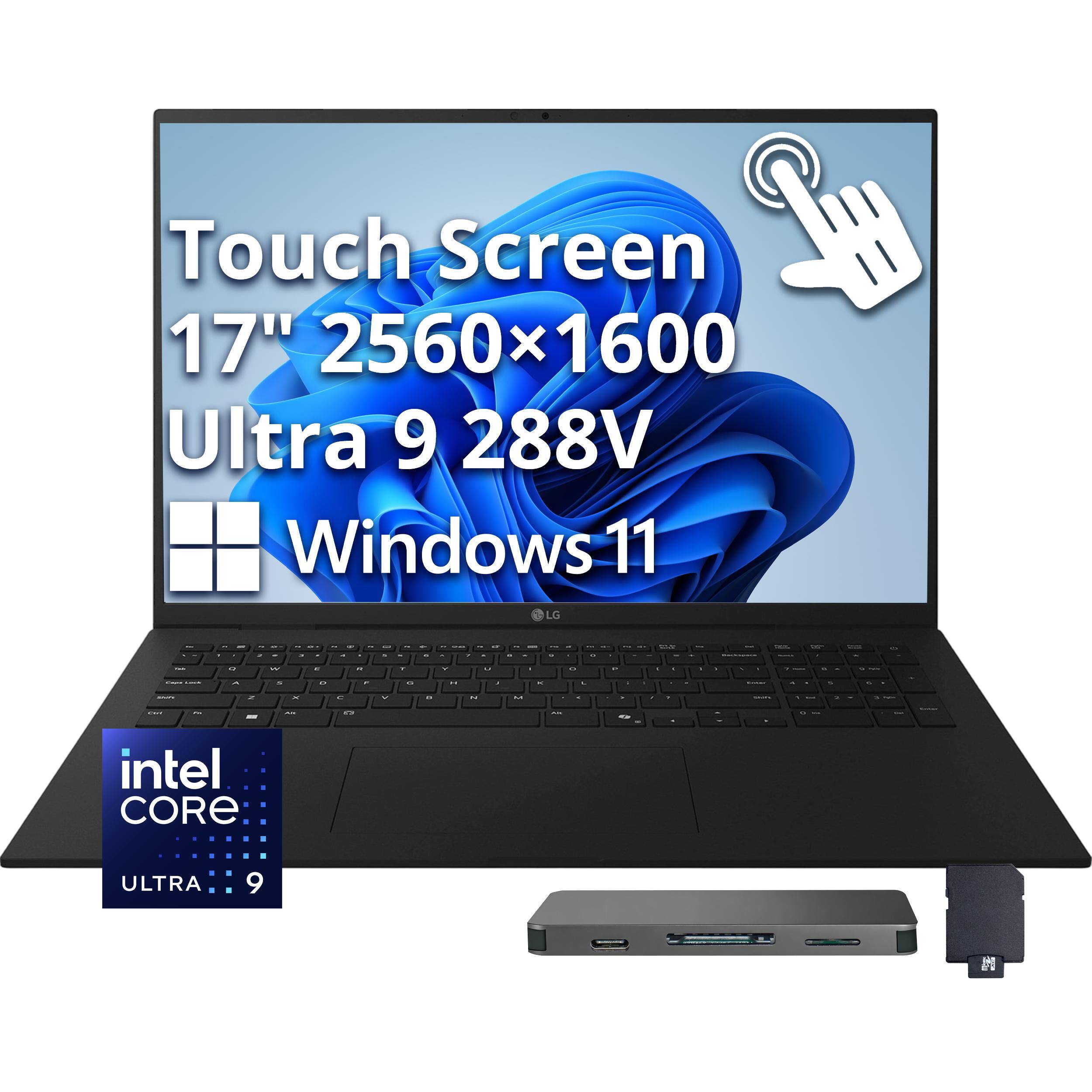 LG - Upgraded - gram 17" Touch Screen Laptop - Copilot+ PC - Intel Core Ultra 9 Series 2 with 32GB Memory - 2TB SSD - Obsidian Black