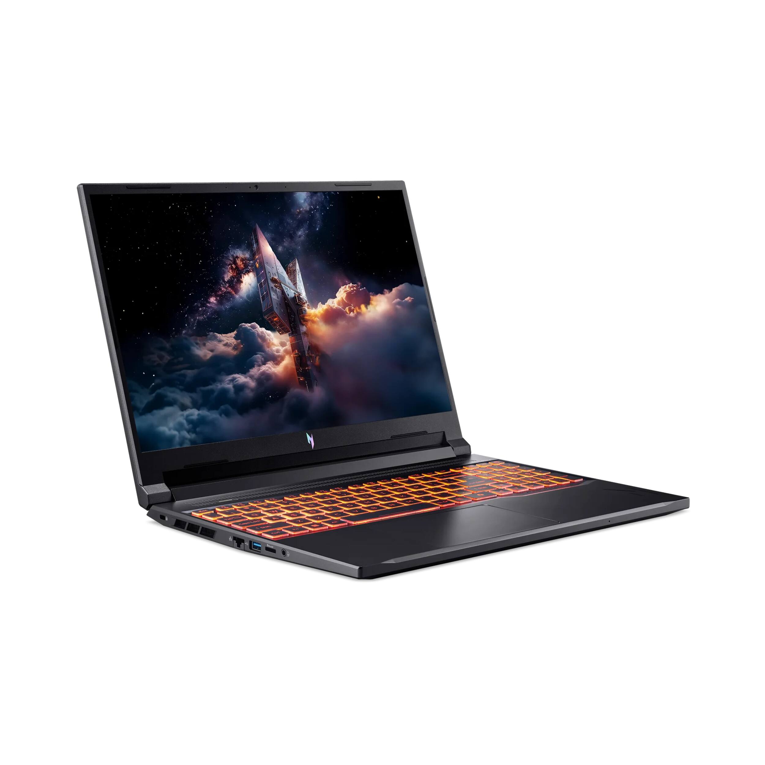 Alt View 2. Acer - Acer Nitro V16 16'' Gaming Laptop,AMD Ryzen 5 240,64GB RAM,2TB SSD,GeForce RTX 5050,Backlit,Win 11 Pro,Black - Black.