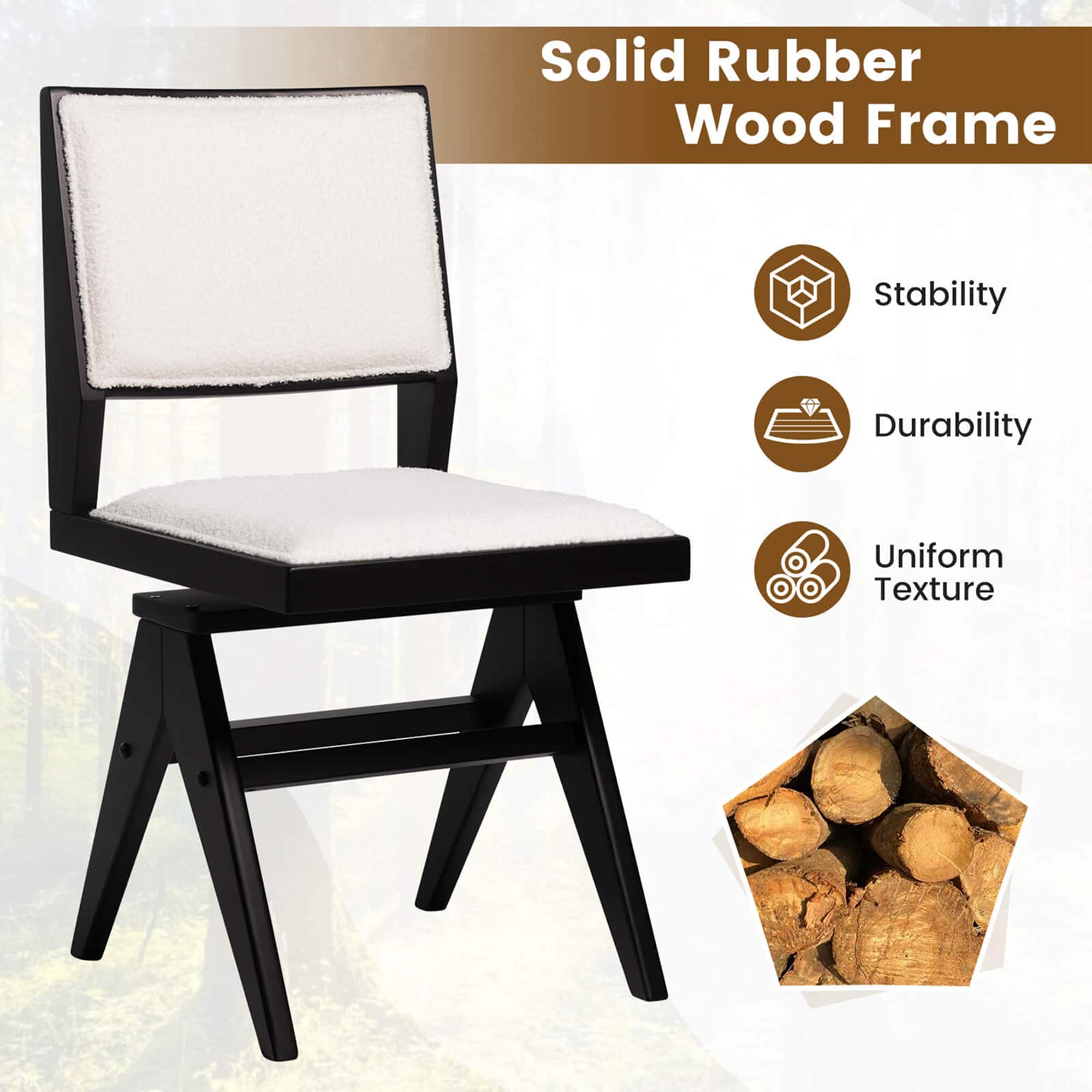 Solid Rubber Wood Frame: Stability, Durability, Uniform Texture