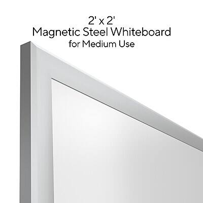 2' x 2' Magnetic Steel Whiteboard for Medium Use