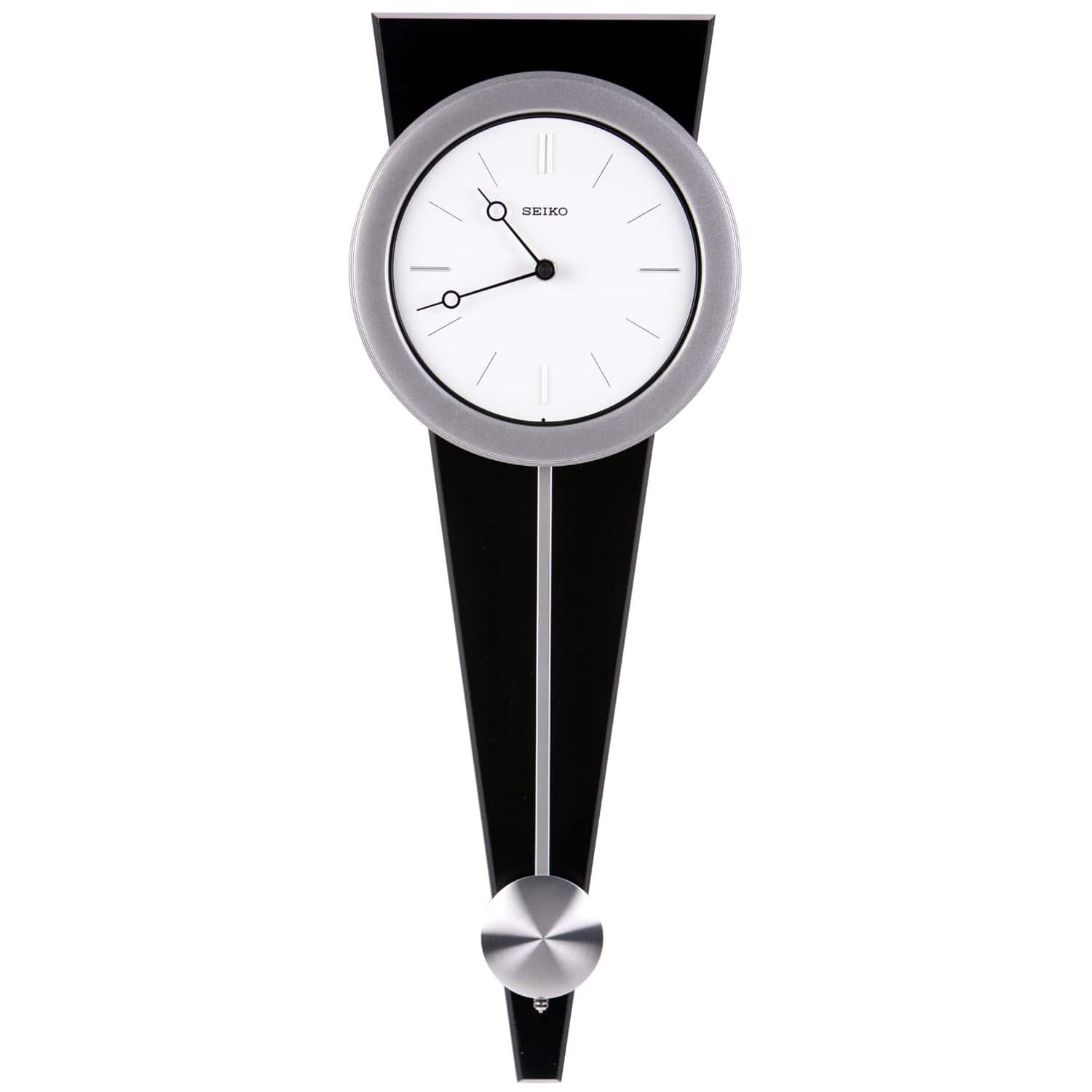 Hivvago - Contemporary Wall Clock with Functional Pendulum Design - Black and Grey