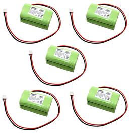 HQRP - 5-Pack 4.8V Backup Battery for E-XP2RBW, ANIC1117, D-AA500 BL93NC487 BL93NC484 Lithonia E-conolight Unitech Systems