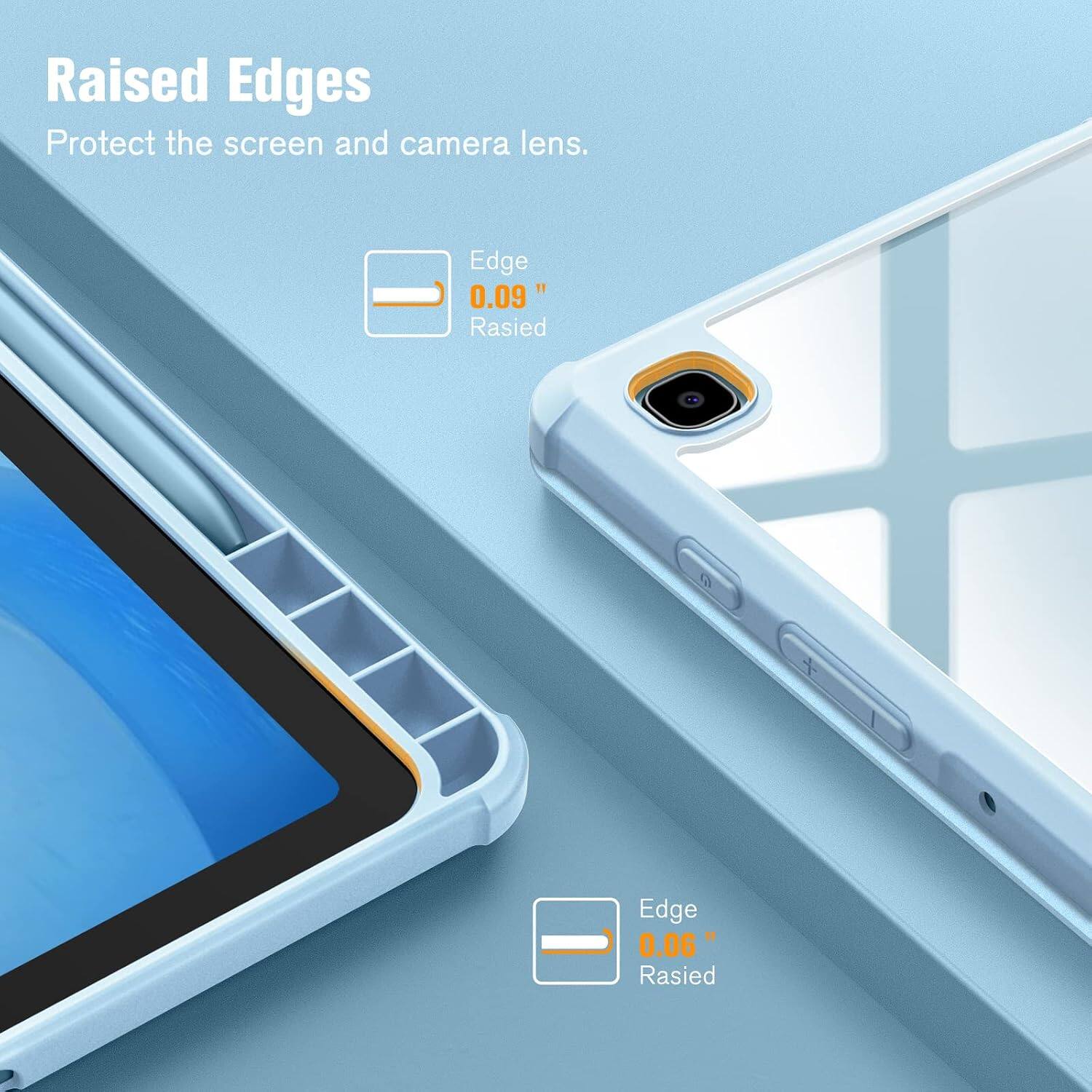 Raised Edges Protect the screen and camera lens.
Edge 0.09" Raised
Edge 0.06" Raised