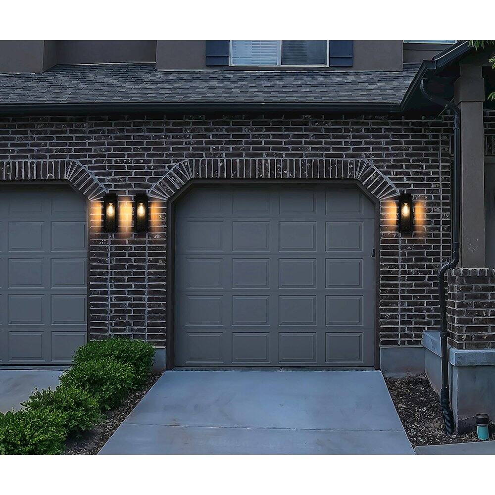 Alt View 4. Elegant Lighting - Dunton 7 inch Outdoor Pendant in Black - Black.