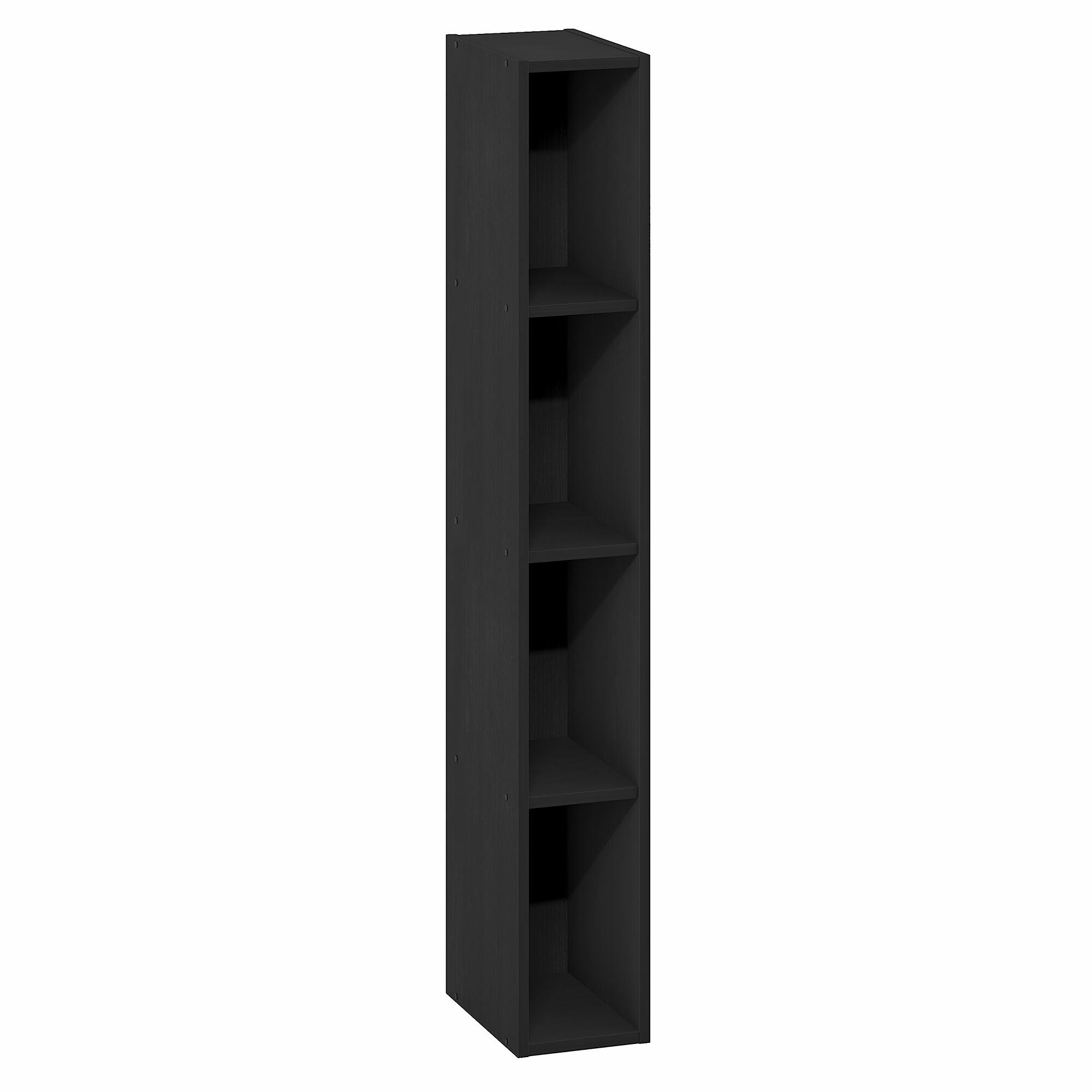 Alt View 5. Furinno - FULDA Book Shelf, 4-Tier Narrow Bookshelf, Standing Bookcase with 6-In Width Storage Shelf, 9.3 x 5.9 x 41.6 - Blackwood.