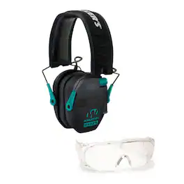 Walkers - Walker’s Razor Slim Electronic Muffs (Black/ with Shooting Glasses - Teal