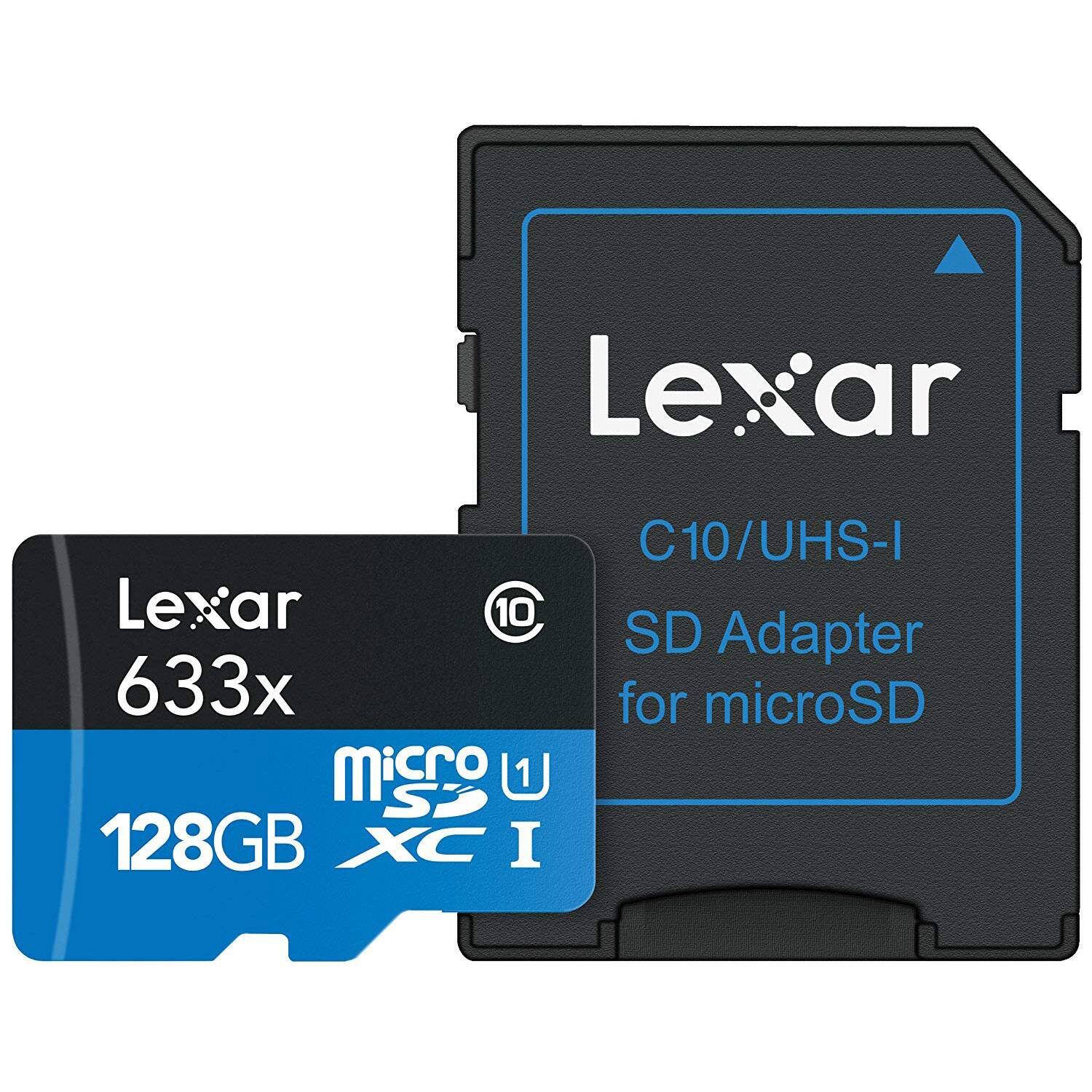 Lexar 633x  
128GB  
MicroSD U1  
XC I  

Lexar  
C10/UHS-I  
SD Adapter for microSD