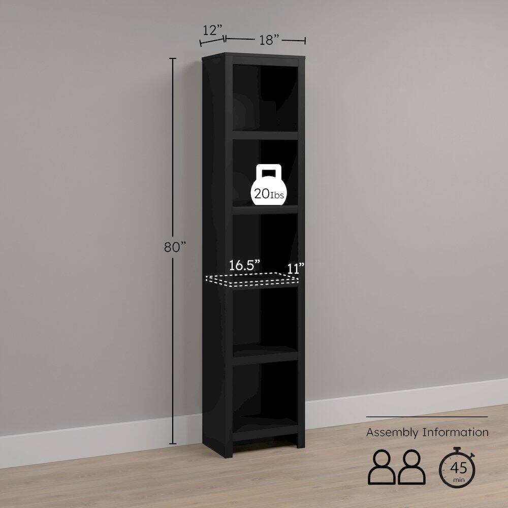 12" x 18" x 80"  
16.5" x 11"  
20 lbs  
Assembly Information: 45 min