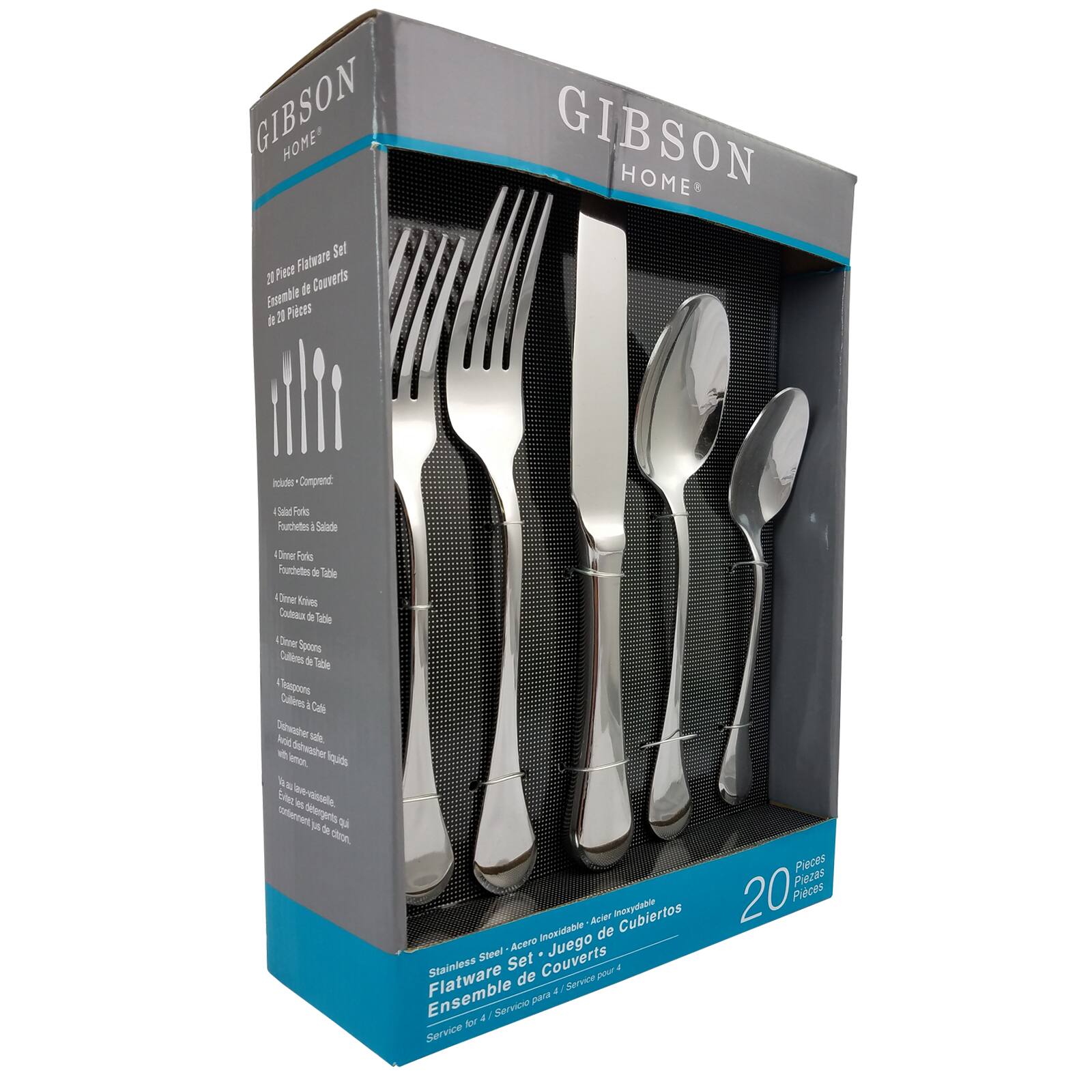 Gibson - Home Classic Manchester 20-Piece Flatware Set - Silver