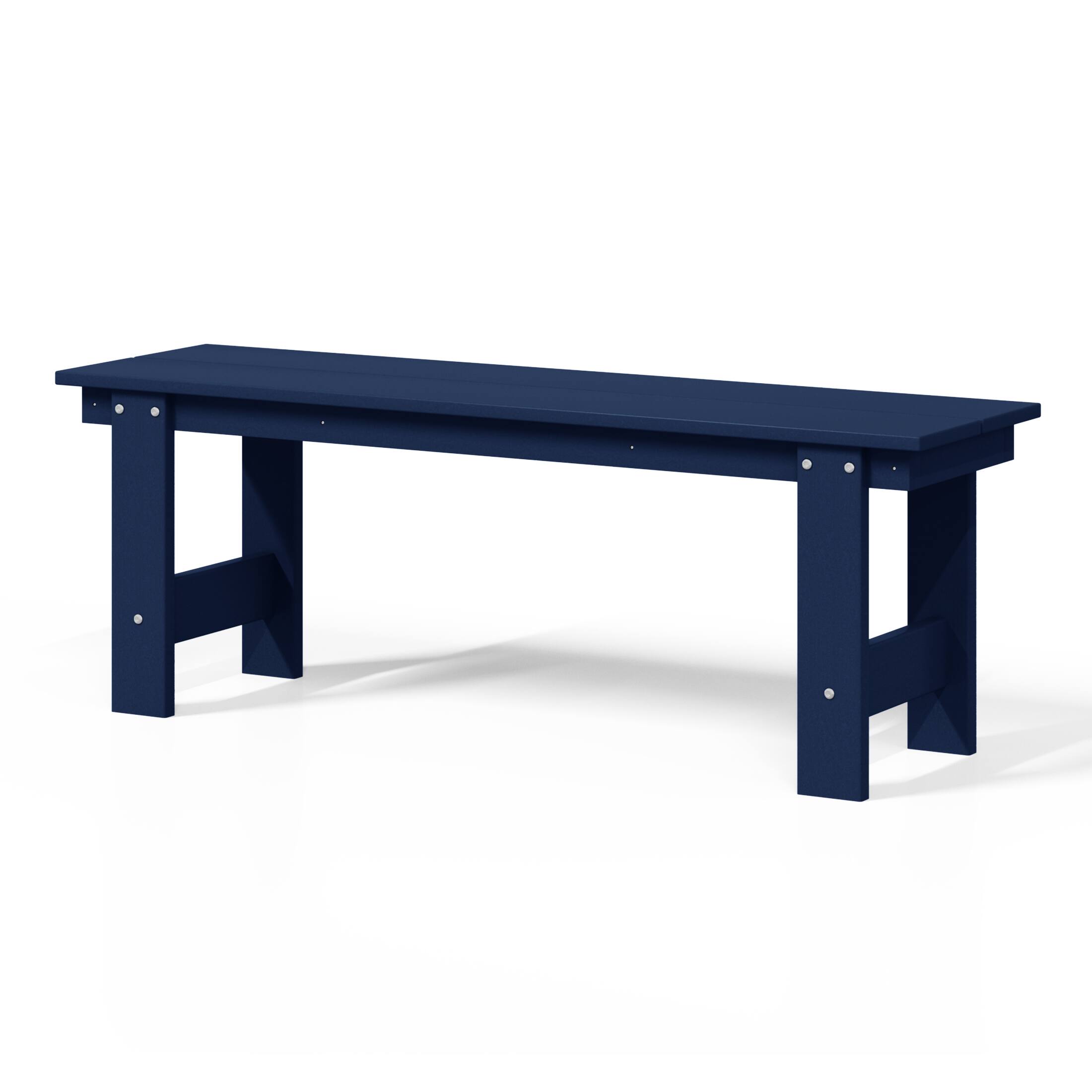 Back. WestinTrends - WestinTrends Ashore Outdoor HDPE 48" Modern Backless Patio Bench - Navy Blue.