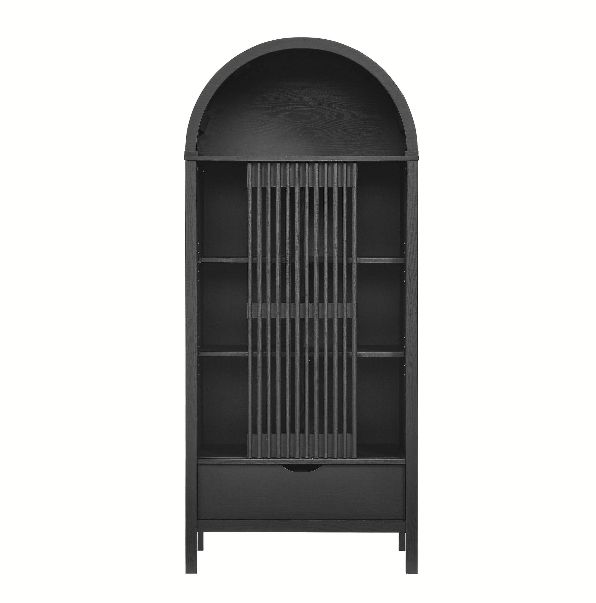 Alt View 4. Modway - Vaughn 71" Arched Storage Display Cabinet by Modway - Black.