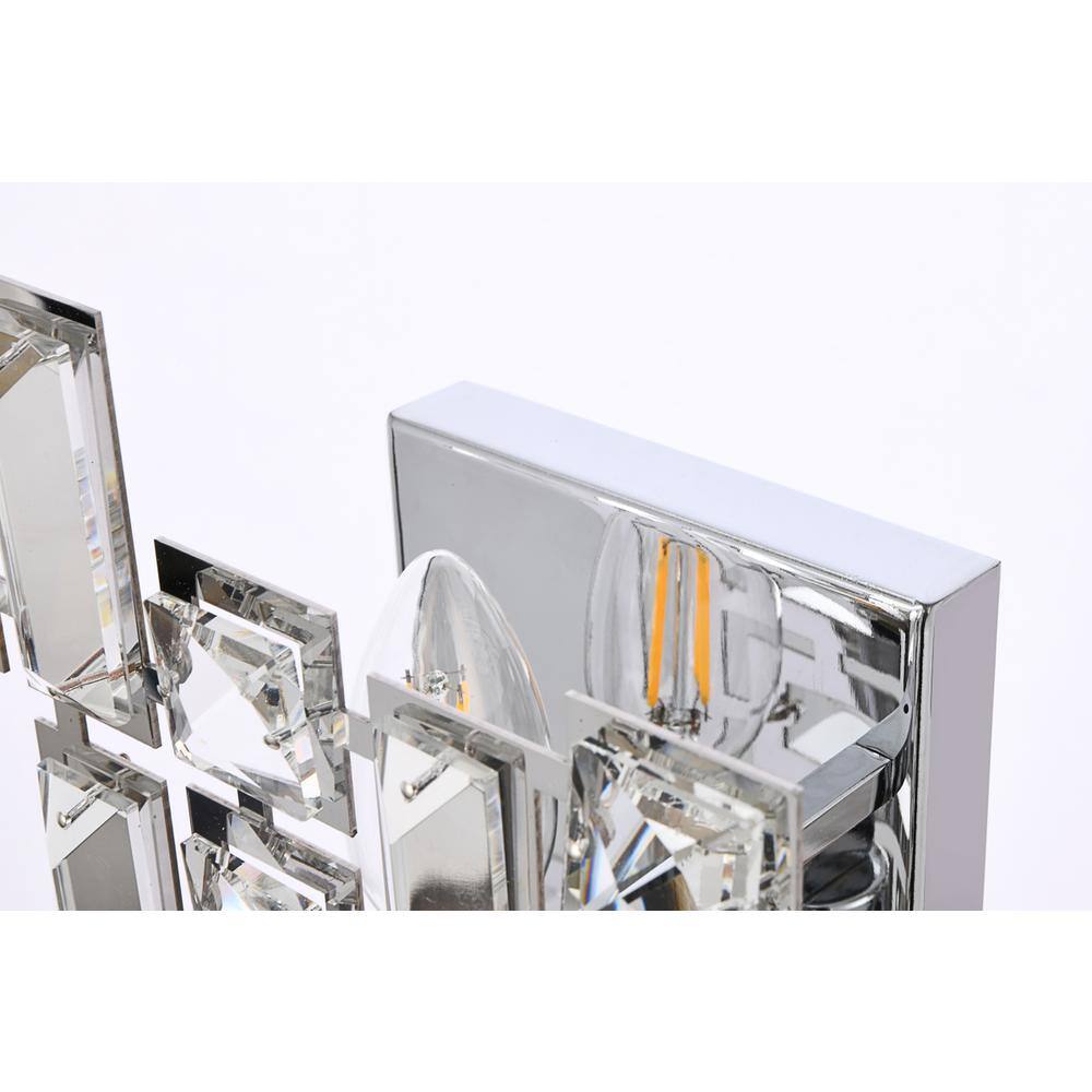 Back. Elegant Lighting - Picasso 2 light Chrome Wall Sconce Clear Royal Cut Crystal - Chrome.