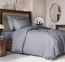 CGK Linens - Luxury Soft Premium Duvet Cover Set - Zipper Closure & Matching Pillow Shams - Twin - Steel Blue