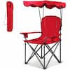 Front. Gymax - Gymax Folding Canopy Camping Chair Portable Beach Chair w/ Carrying Bag Red - Red.
