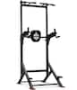 Front. Sportsroyals - Power Tower Pull Up Bar Station, 450LBS Stable Pull Up Dip Station for Home Gym Strength Training Equipment - black.