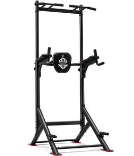 Sportsroyals - Power Tower Pull Up Bar Station, 450LBS Stable Pull Up Dip Station for Home Gym Strength Training Equipment - Black