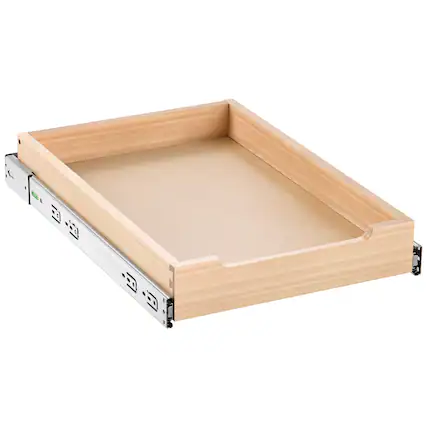 Front. VEVOR - Pull Out Cabinet Organizer, 14"W x 21"D Cabinet Drawer, Soft Close Slide out Shelf, Heavy-Duty Sliding Wood Drawer - Wood.