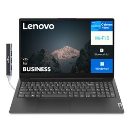 Lenovo - V15 Laptop 15.6 FHD (Intel Celeron N4500, 16GB DDR4, 1TB PCIe SSD, Intel UHD, Win 11 Pro) w/USB Hub - Black