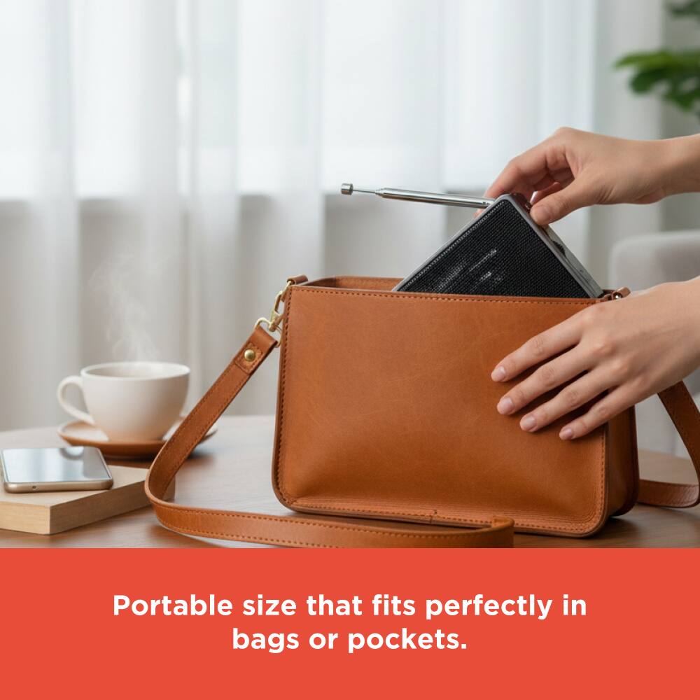 Portable size that fits perfectly in bags or pockets.