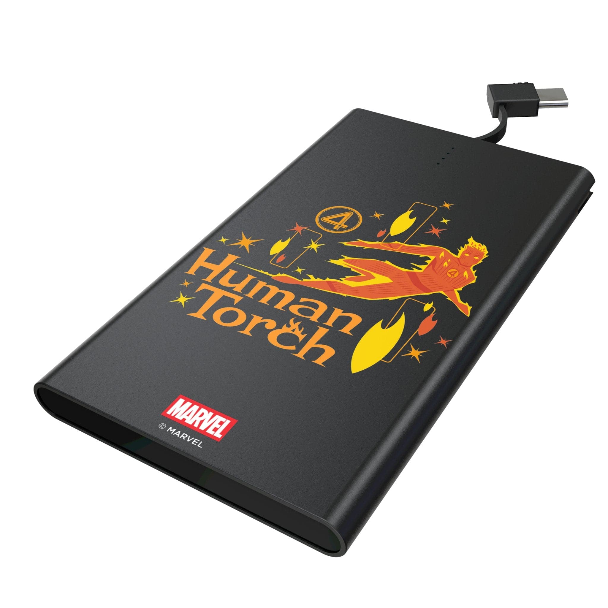 Keyscaper - Marvel Badge 5000mAh Flat Powerbank - Human Torch